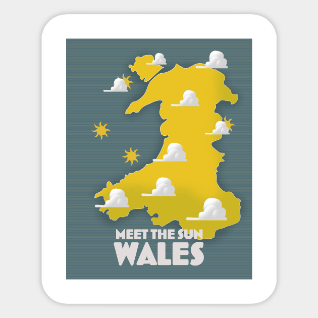 Meet The Sun Wales Sticker by nickemporium1